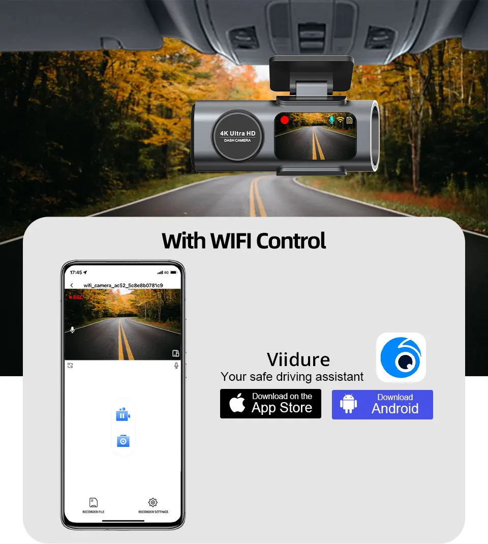 4K WiFi GPS Dash Cam 5