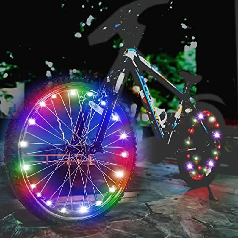 Colourful Waterproof LED Bicycle Wheel Light Night Decoration Warning Light Front and Rear Spoke Light Bicycle Tyre Accessories