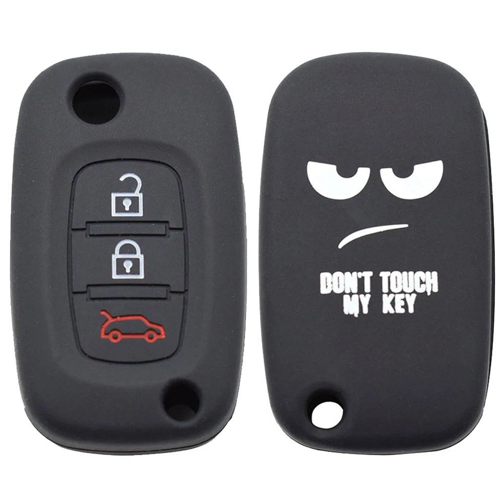 Silicone Car Flip Key Case For Renault Fluence Megane Clio Kangoo Twingo For LADA Priora Vesta Xray Kalina Cover Remote Fob