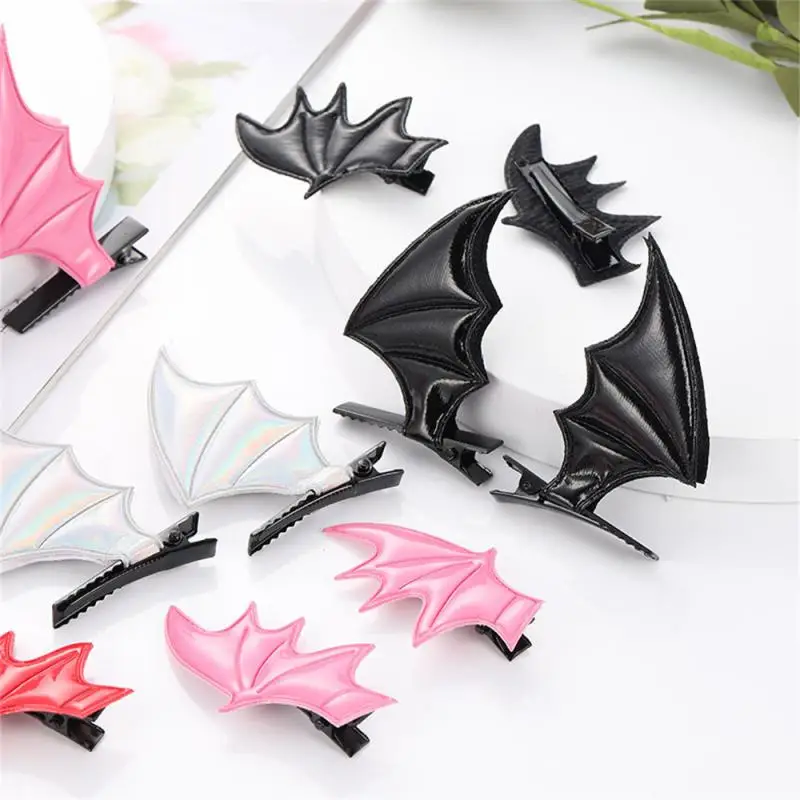 1 Pair Halloween Barrettes Bat Wing Hair Clips Bangs Clips Theme Party Performance Headdress Devil Barrettes Cosplay Headwear