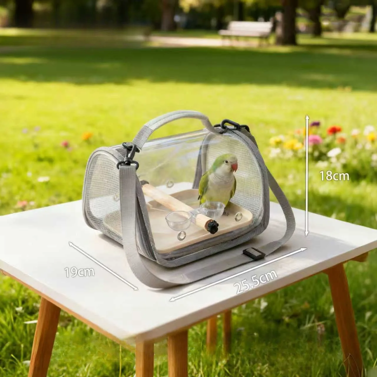 Bird Bag Parrot Carrying Package Small Pet Transport Animal Travel Backpack Breathable Transparent Budgie Cockatiel Cage Aviary view 6