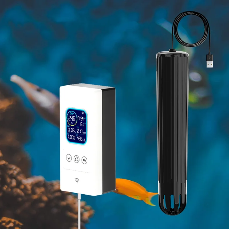 A79I 7 في 1 على الإنترنت واي فاي ذكي لمراقبة حوض السمك لدرجة حرارة الملح ORP الكلور Ph Tds Ec متر الأسماك الاستوائية الولايات المتحدة التوصيل #3