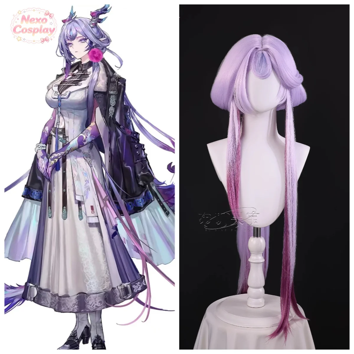 アークナイツ-ジュン-ロールプレイングウィッグ-ハロウィンやクリスマスに最適-nexocosplay