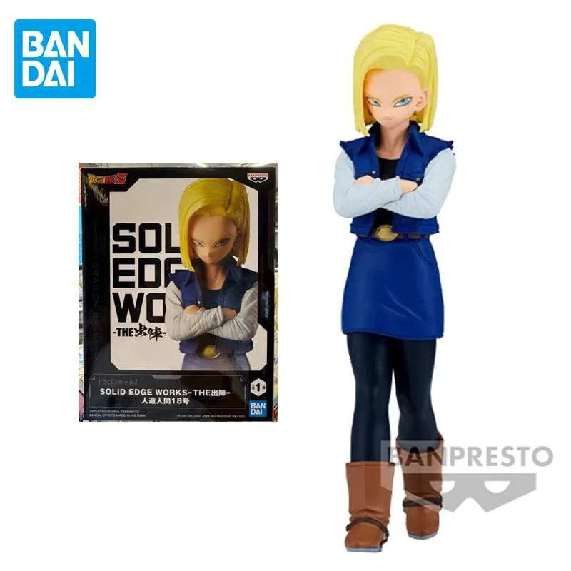 Bandai Original Dragon Ball Z Anime Figure SOLID EDGE WORKS THE Battle 24 Android 18 Action Figure Toys for Children Gifts