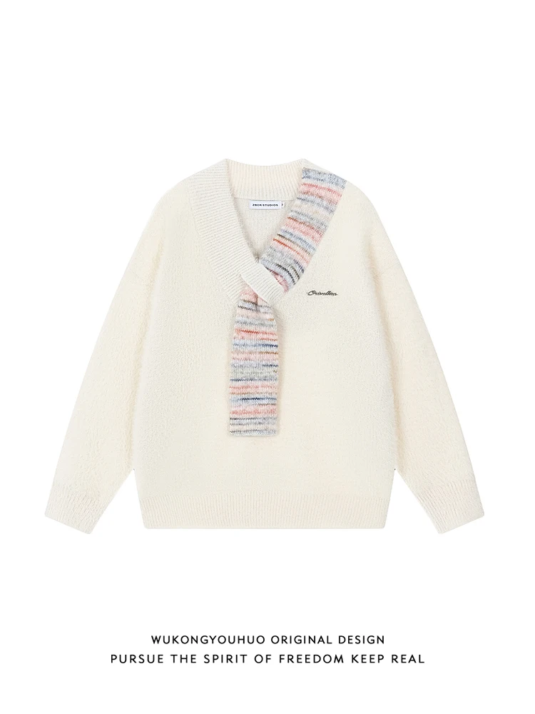 

Warm Knitted Sweater round Ne Casual Autumn Top for Men And Women Youthful Vitali Sle Versatile for Couples Matching