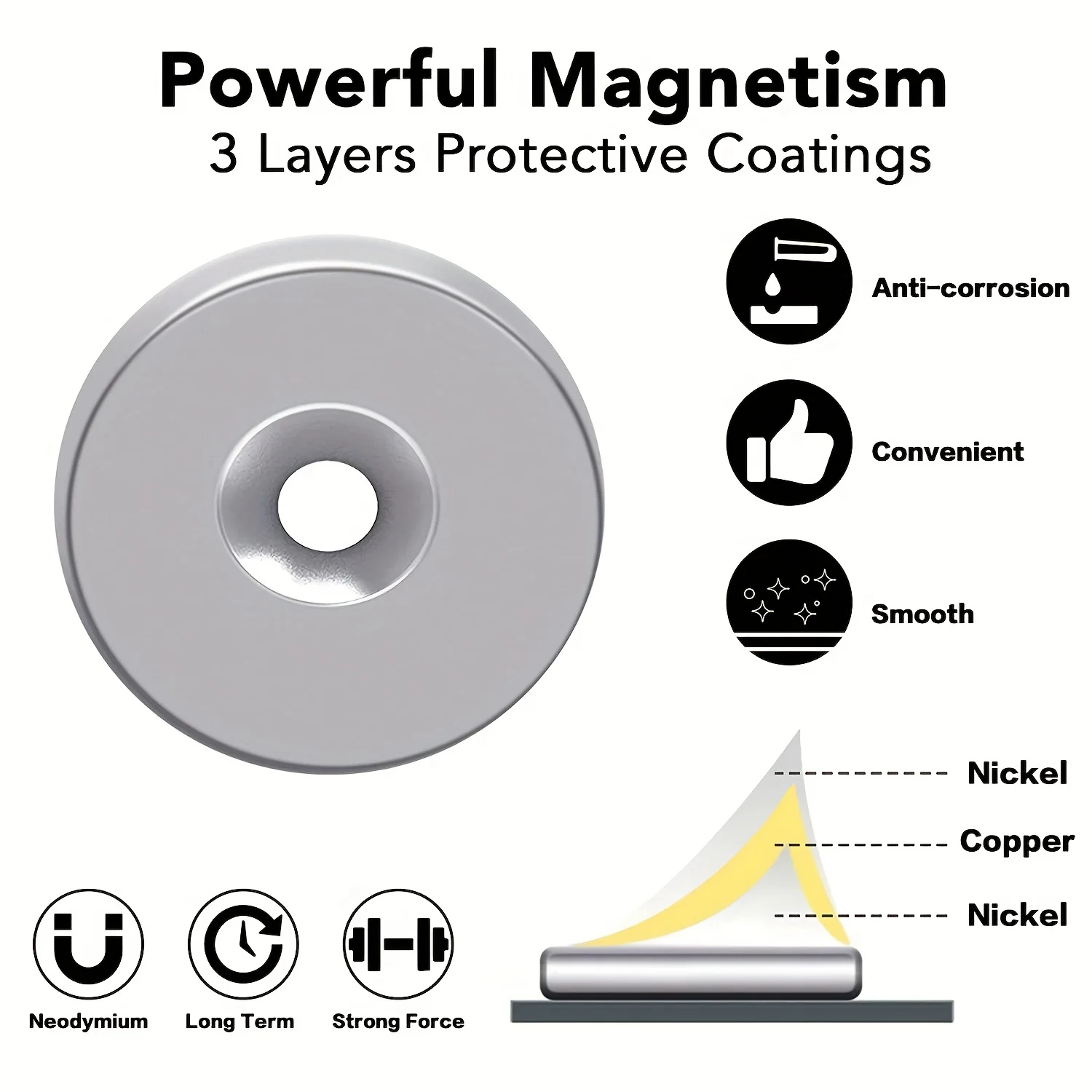 10pcs Neodymium Magnets Industrial Strength Round Base Small Rare Earth Magnets, 12x2.7 mm Heavy Duty Disc Magnets with Counters