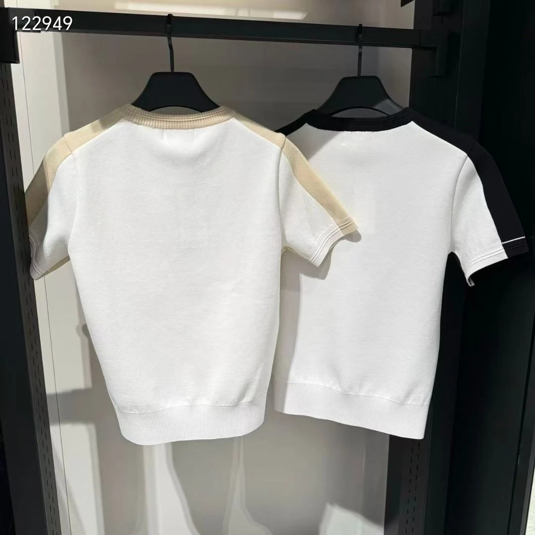 Korean Original Women Golf Knitwear 2026 Summer New Round Neck Short Sleeve T Shirt Ladies Luxury Sports Casual Knit Polo Tops