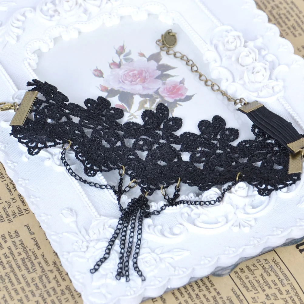 قابل للتعديل الأسود شرابة الذراع خمر الدانتيل الحرفية زهرة نمط سوار الزخرفية لحفل أداء الرقص هدية #3