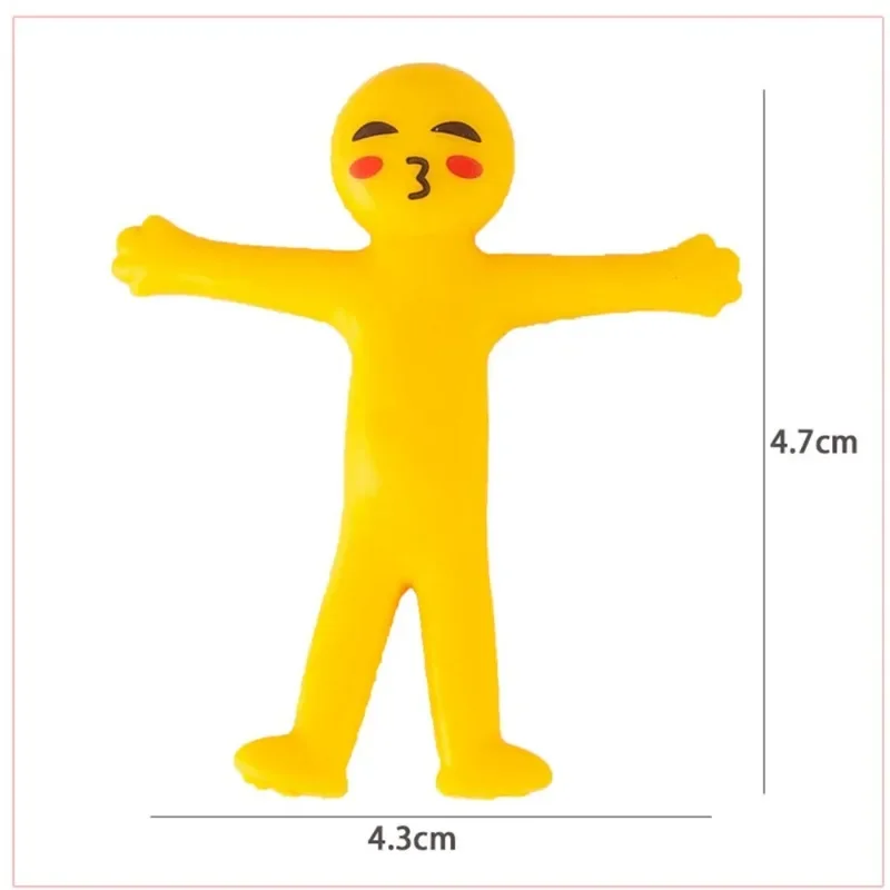 Stretchable Amarelo Minifigure Stress Relief Brinquedos para Crianças, Recompensas do Partido, Presentes de Aniversário, Favores do Carnaval, Giveaway, 15Pcs