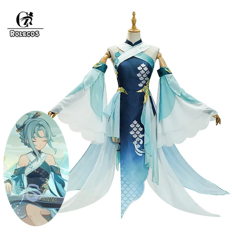 

FC6ROLECOS Game Genshin Impact Madame Ping Cosplay Costume Women Dress Pinger Uniform Halloween Role Play Outfit@FC8！