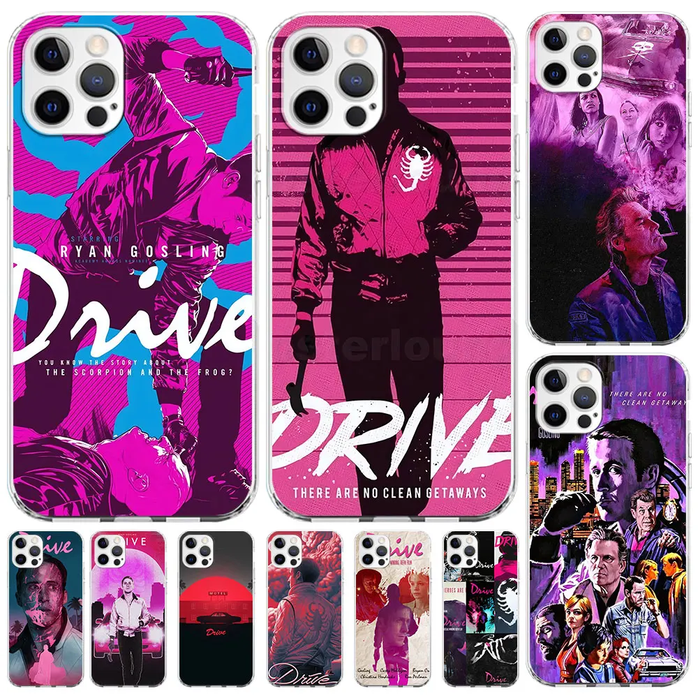 Movie Drive Ryan Gosling Art Fudna for Apple iPhone 11 15 Plus 13 12 Mini 7 8 X XS XR 14 Pro Max Clear Silicone Phone Case Cover