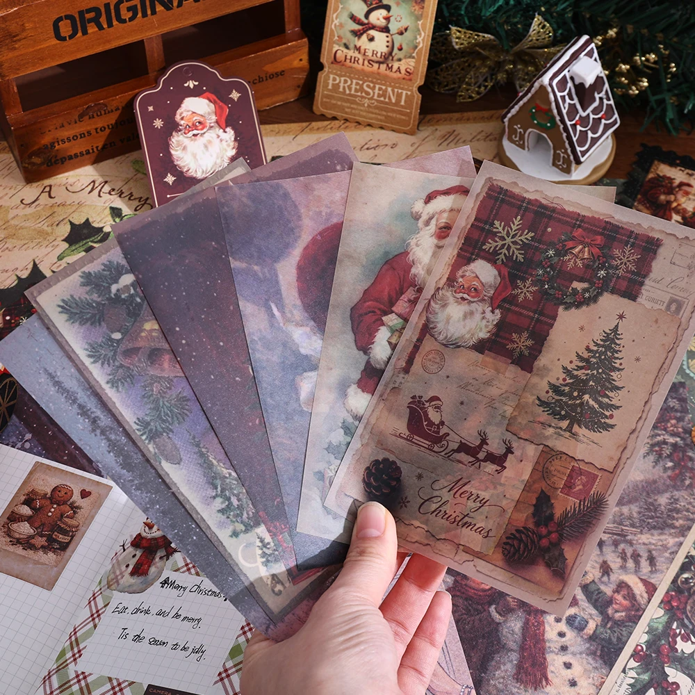 1 Set Xmas Scrapbook Kit Includes Stickers Notebook Memo Pad Material Paper for Crafts Diary Gifts Perfect Planner Accessories