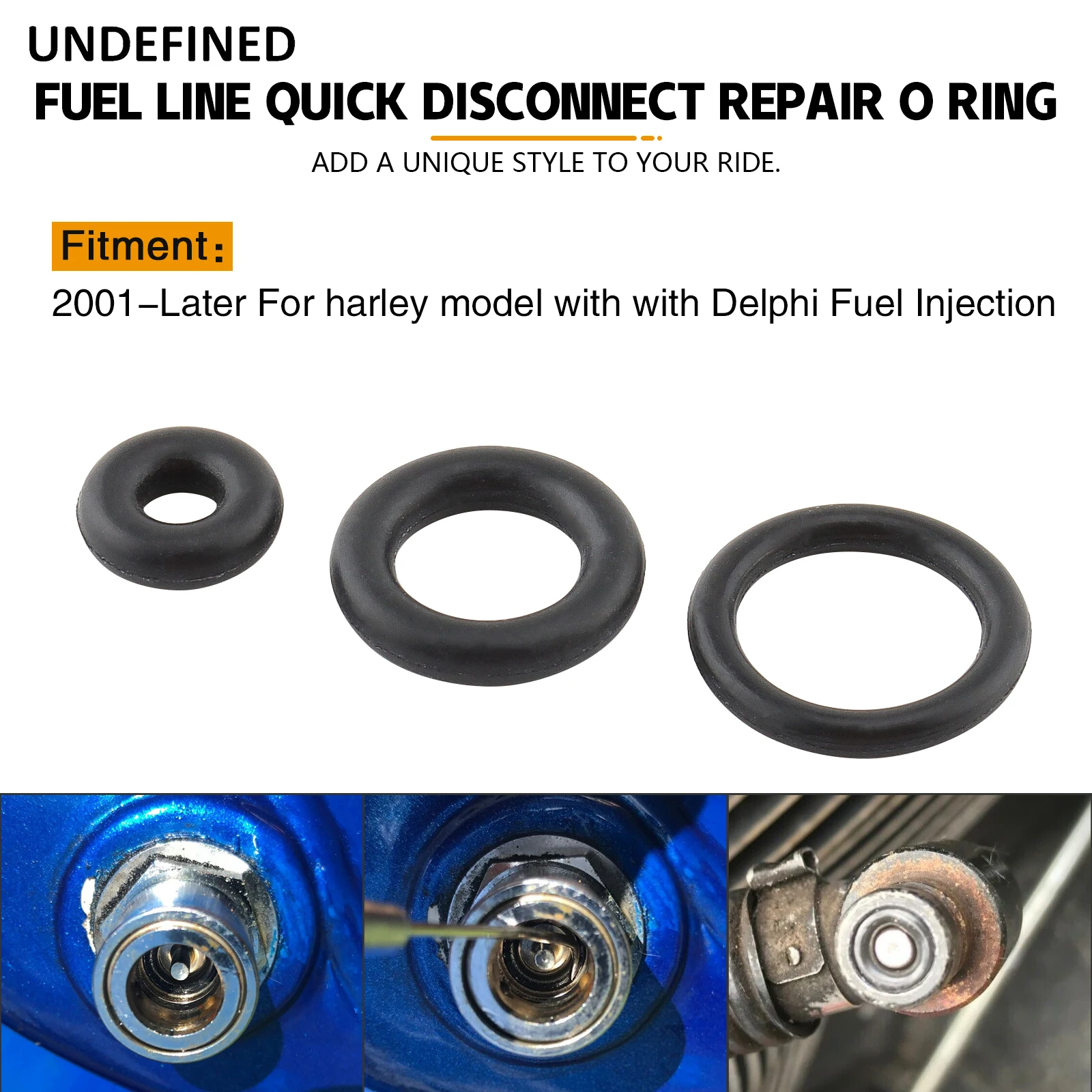 Fuel Line Quick Disconnect/Stop Leaks Repair O Ring Kit Fit for Harley 2001-later Models with Delphi Fuel Injection