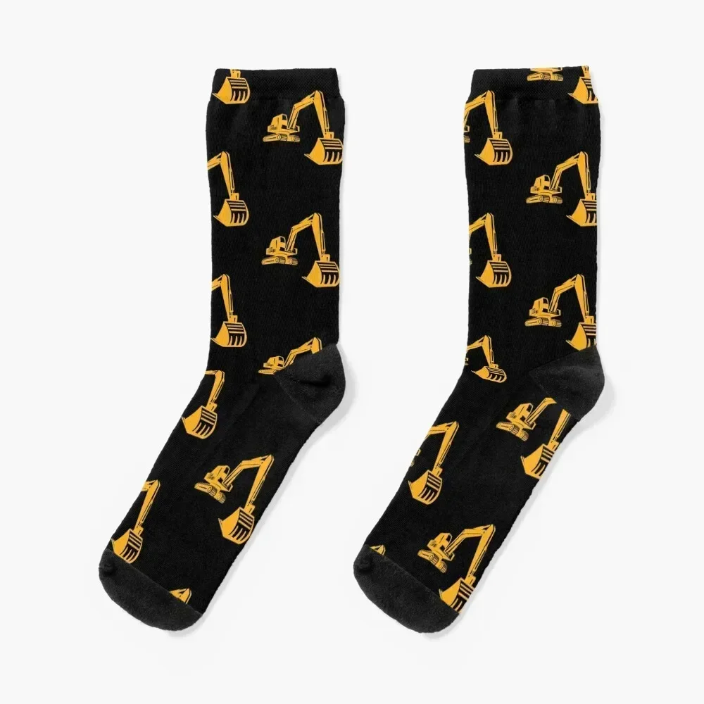 Yellow Excavator Dredge Power Shovel Socks cycling christmas gift New year's Women's Socks Men's