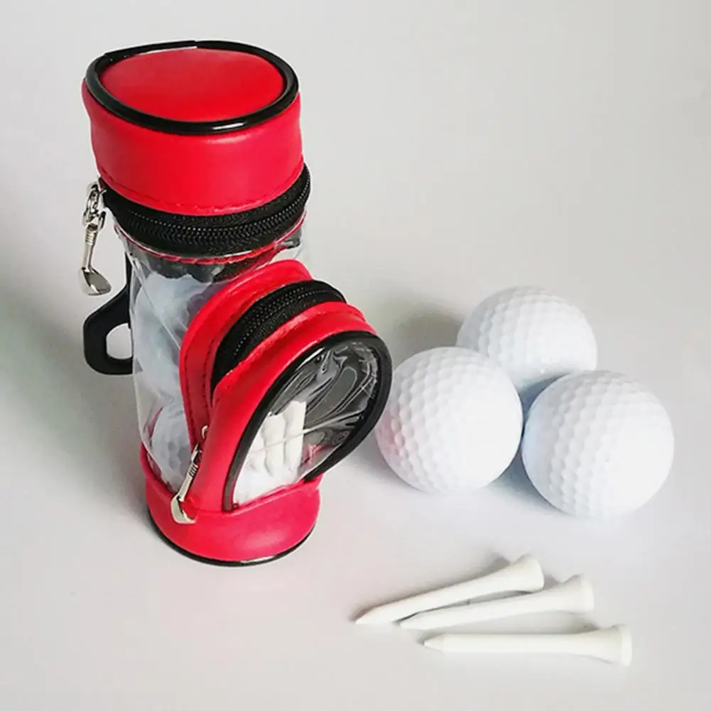 Golf Ball Storage Pouch Dustproof Zipper Closure Faux Leather Golf Ball Waist Pack With Swivel Waist Belt Clip Sports Supplies