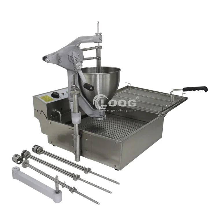 Goodloog Kitchen Equipment Commercial Mochi Donut Machine 110V 220V Donuts Ball Maker Manual Electric Doughnut Machine for Sale