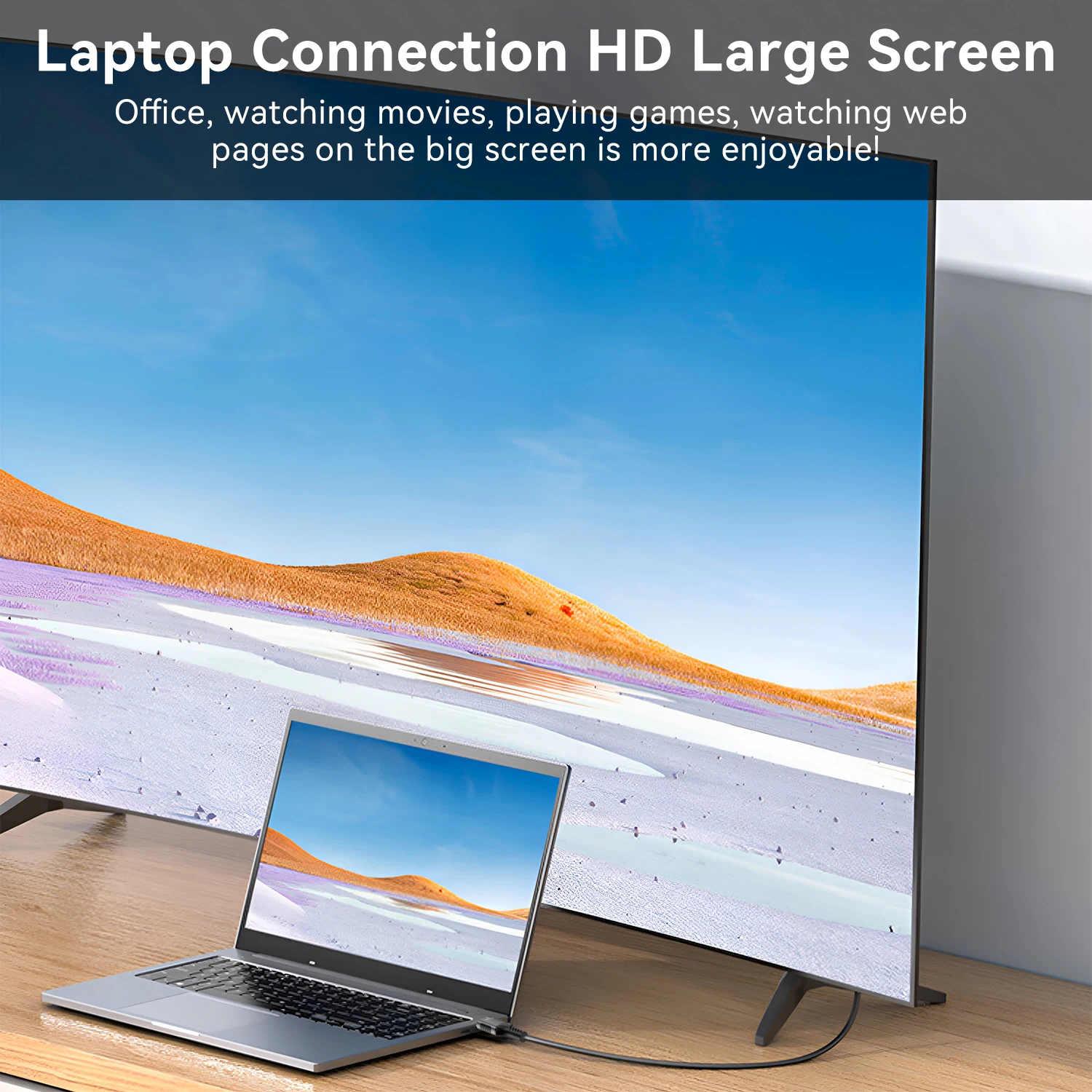 8K DisplayPort to HDMI Cable DP1.4 to HDMI 2.1 Converter 8K@60Hz 4K@120Hz HDR DP to HDTV  For Desktop Laptop PC TV Monitor 6ft2m