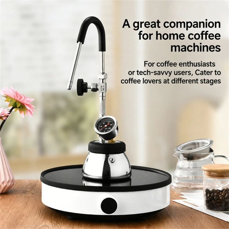 M4YC 300 Milliliter Milk Frother Pot for Stovetop Coffee Making, Stainless Steel Coffee Pitcher with Clean Kitchen Daily