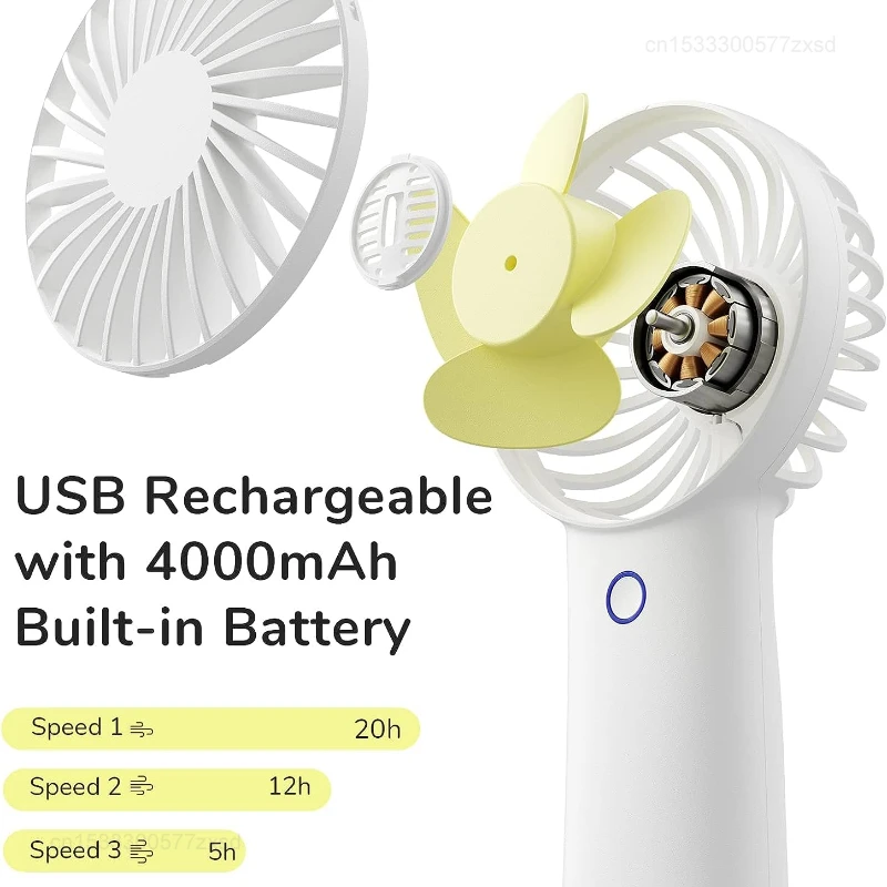 Xiaomi JISULIFE Portable Fan Rechargeable Long Endurance Outdoor Handheld Fan Strong Wind Adjustable Low Decibel Air Cooling Fan