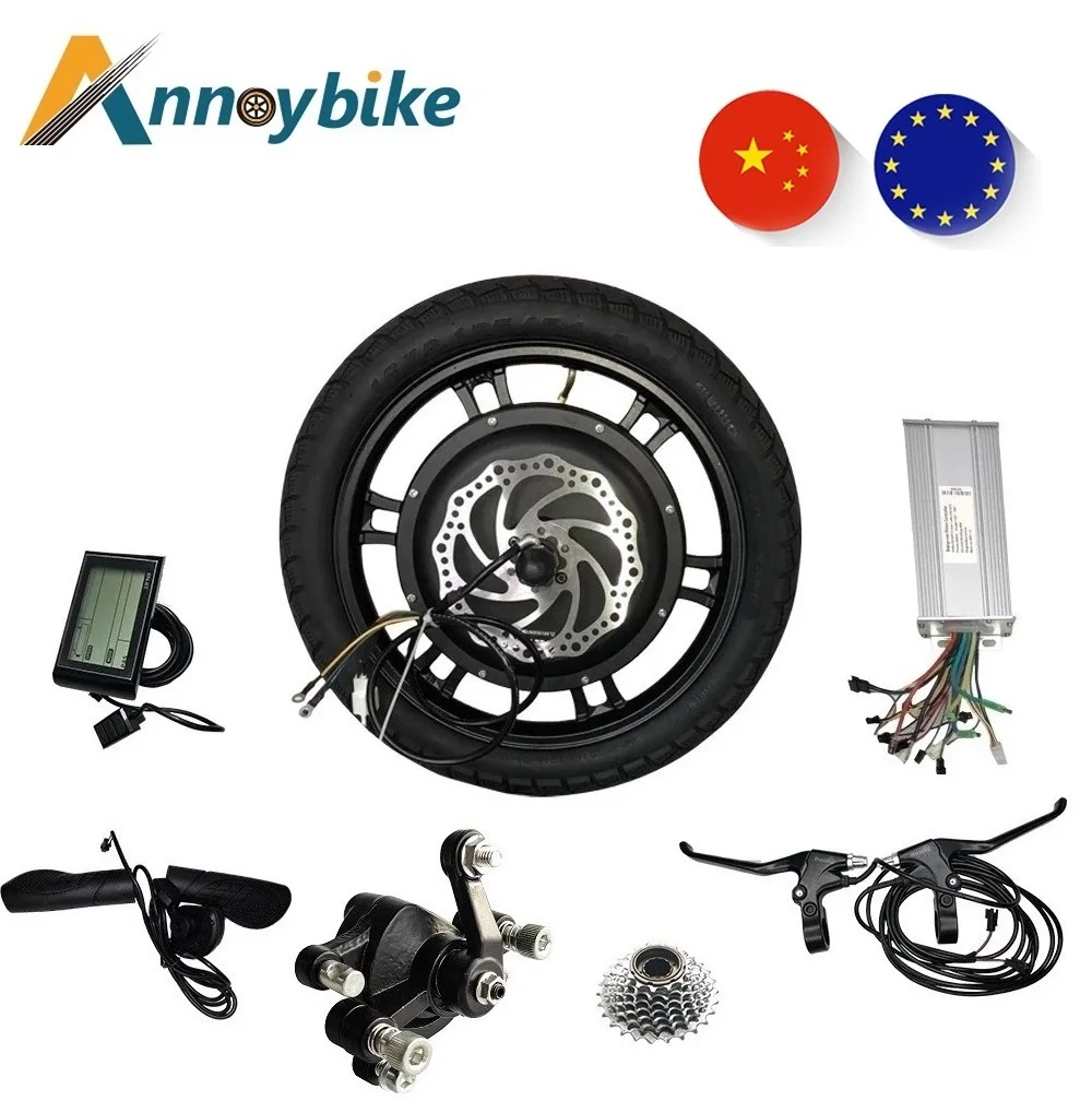 16 inch 48V 500W 1000W Hub Motor Kit Front Drive Rear Drive BLDC Hub Motor Electric Bike Motor Disc Brake Electric Scooter Motor