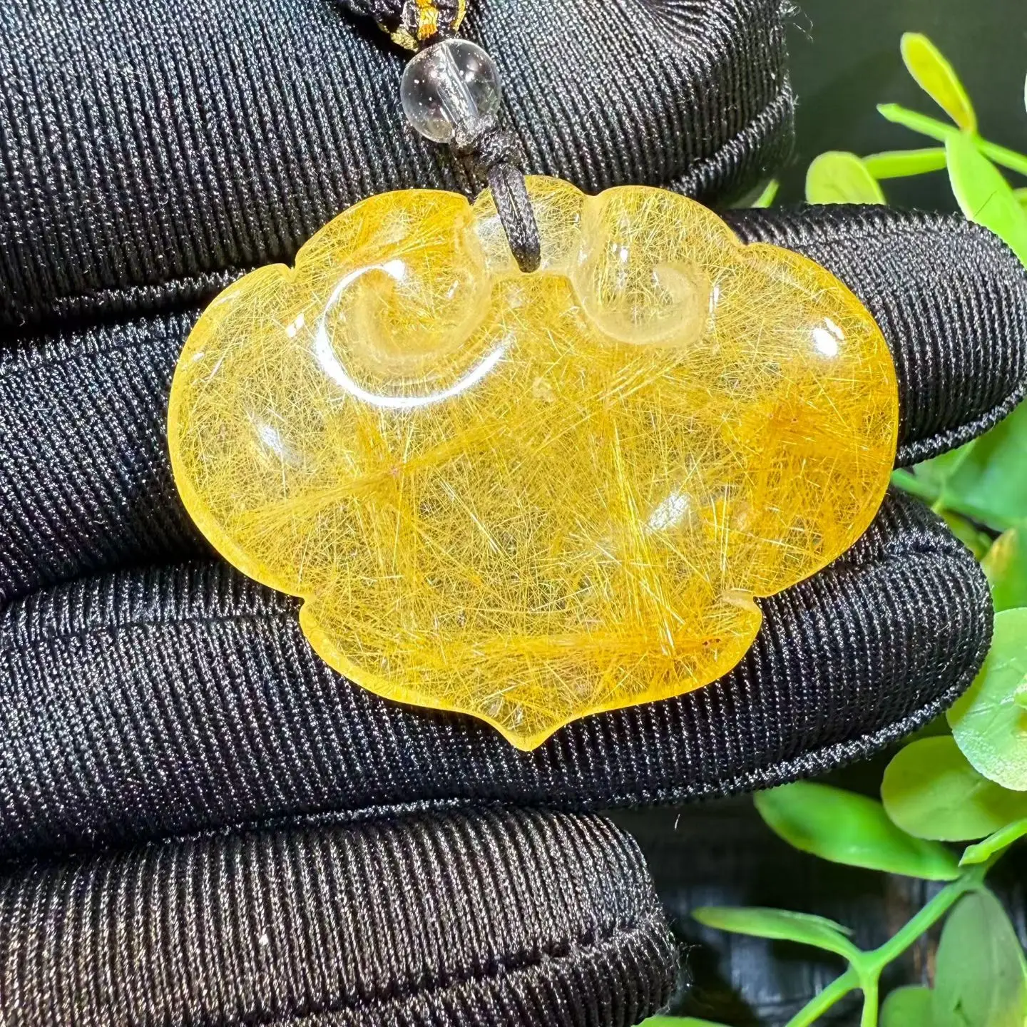 

Natural Gold Rutilated Quartz Pendant Flower 39*30*11mm Rutilated Quartz Jewelry Copper Lock 40*30*13mm Men Women Brazil AAAAAAA