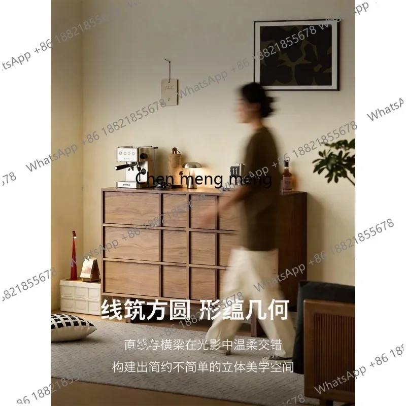 M178 Medieval solid wood ink sandalwood chest cabinet black walnut bedroom living room large capacity storage cabinet