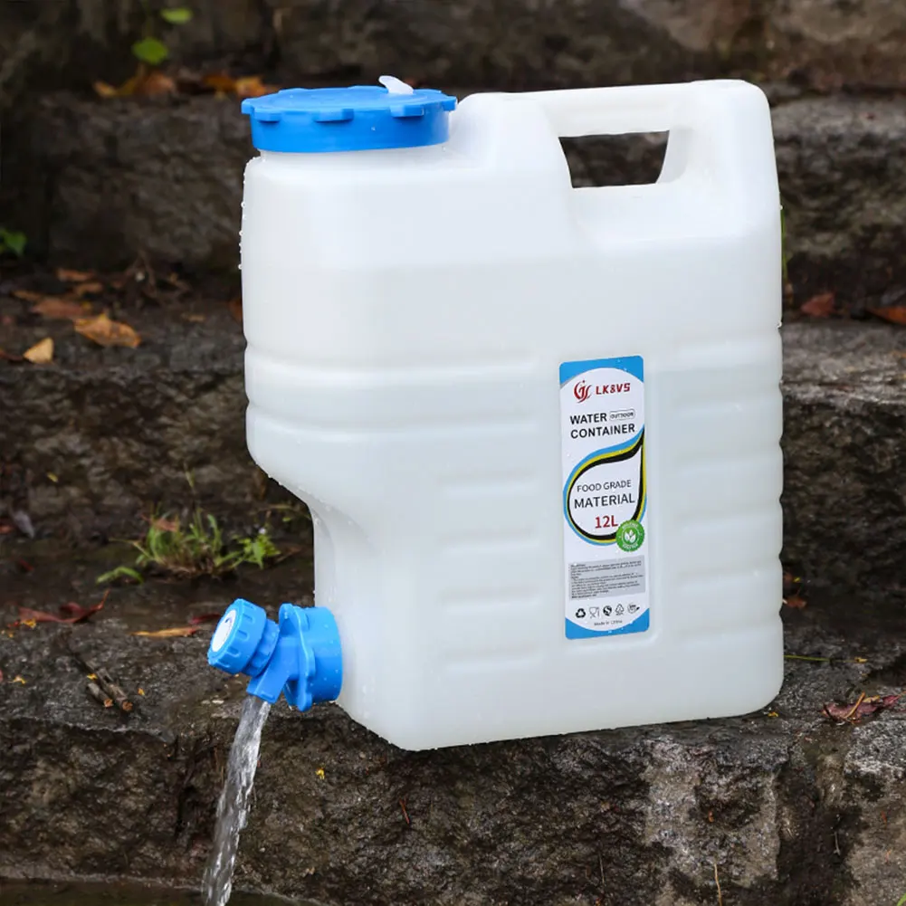 

12L Water Storage Container Leak-Proof Drinking Water Bucket Large Capacity Water Container Jug for Vehicle Car Camping