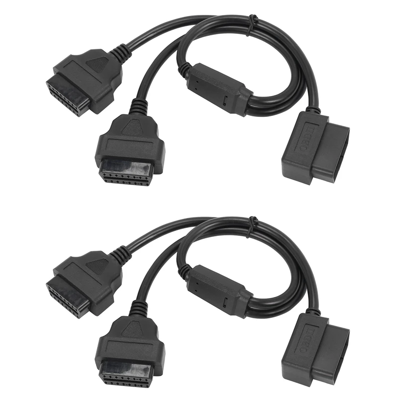 2X 50Cm Y Style OBD 2 OBDII Adapter Splitter Cable Male To Dual Female OBD2 Diagnostic-Tool Car Connector Cable