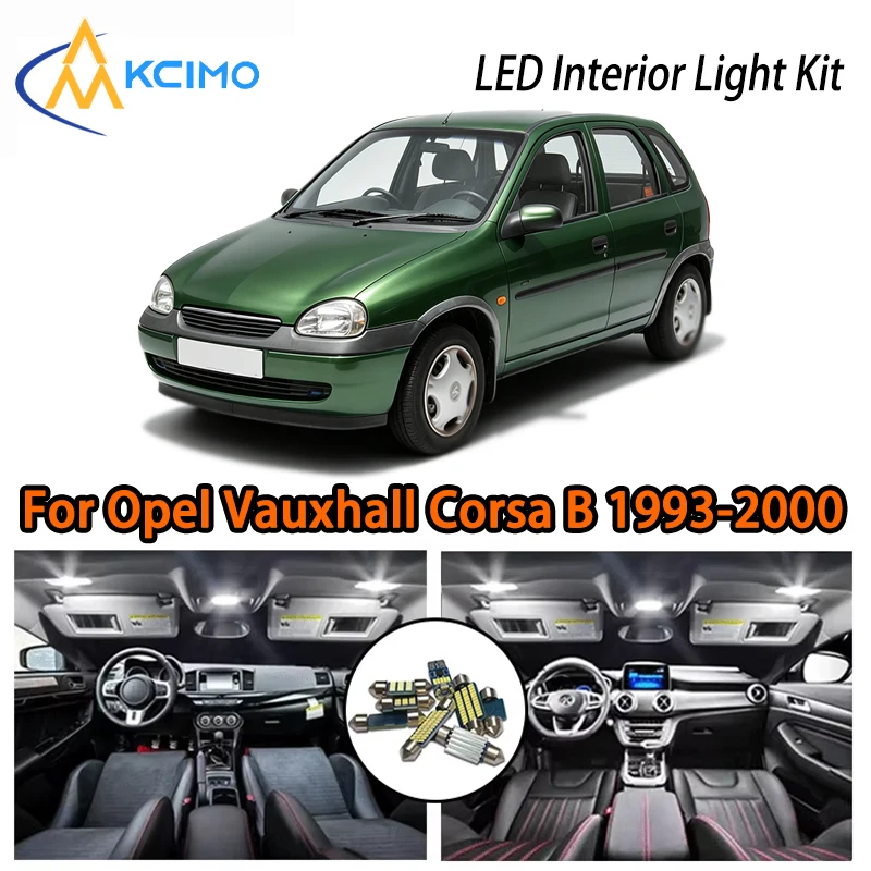 

Long Life Interior Lights For Opel Vauxhall Corsa B 1993-2000, White Ice Blue Two Colors Super Bright LED Kit