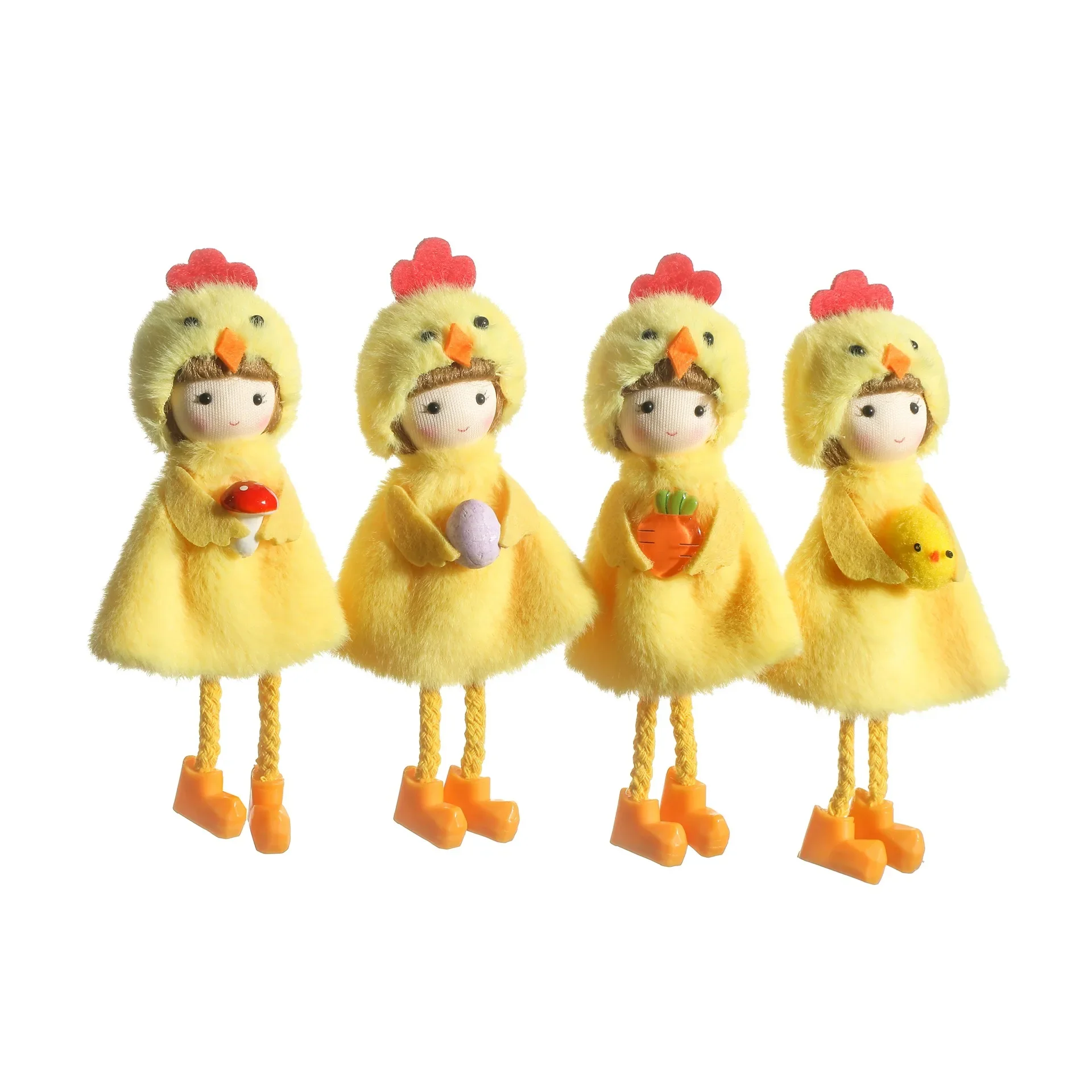 2025 Easter Dolls Hanging Ornaments Yellow Chicken Egg Angel Girl Tree Pendant Figurine Home Wedding Birthday Party Decor Props