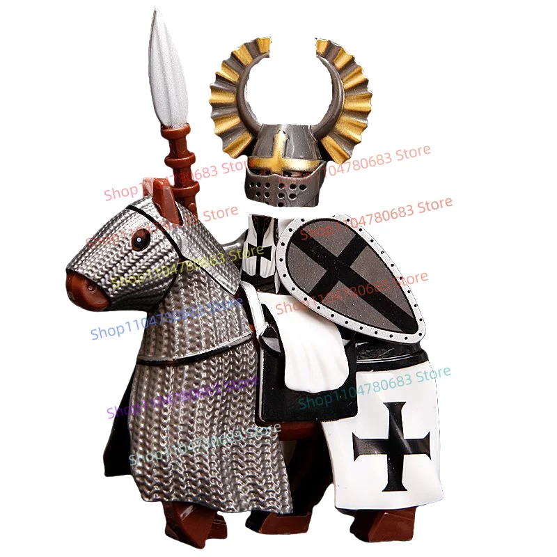 MOC Building Blocks Medieval Army Cavalry Mini Figure Assembly Model Display Collectible Anime Cartoon Accessories Toy Gift