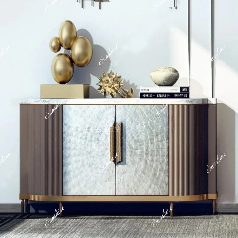 

Light luxury post-modern solid wood shell porch locker simple foyer storage cabinet