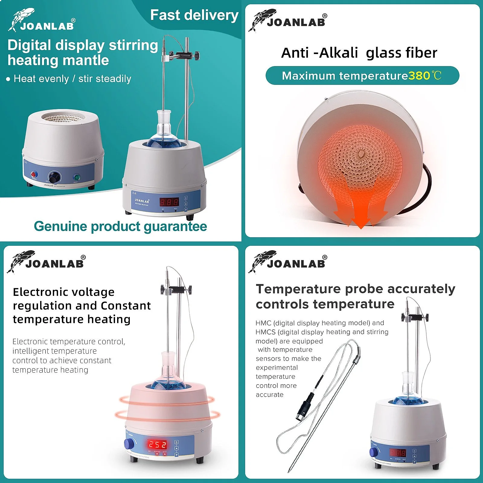 Digital Electric Heating Mantle Magnetics Stirrer Lab Equipment Temperature Controller 500ml 220V