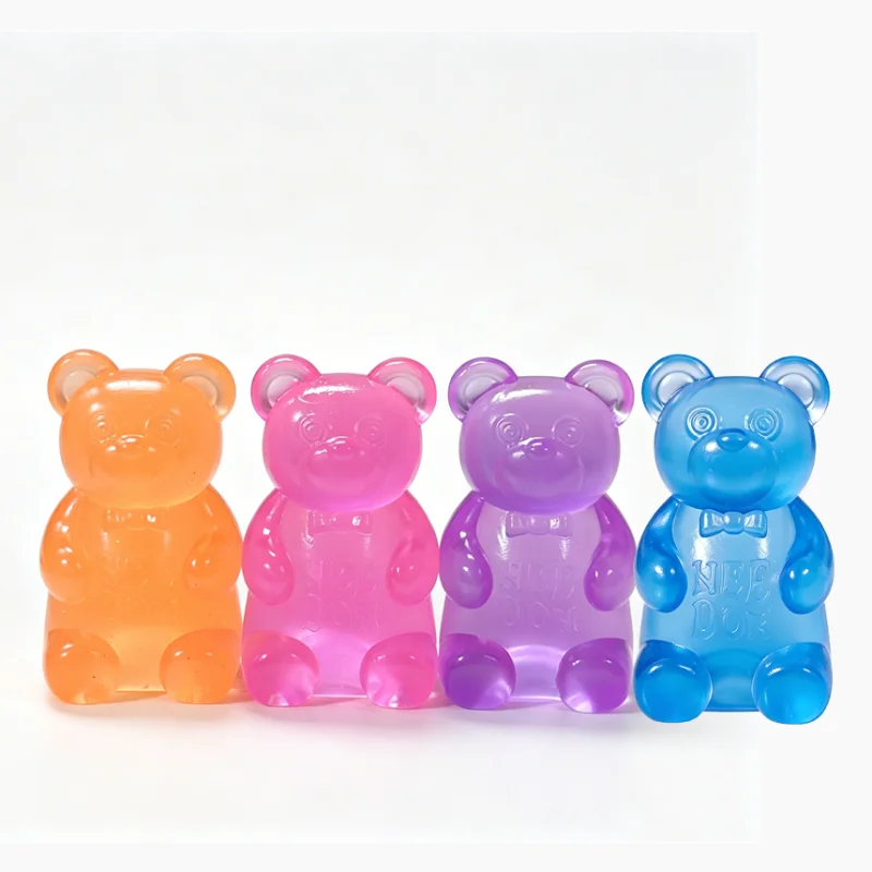 Schylling Needoh Clear Jelly Gummy Bear Fidget Toy Non-toxic Multicolored Knead Stretch Anxiety Heal Relax Desk Accessory Gift