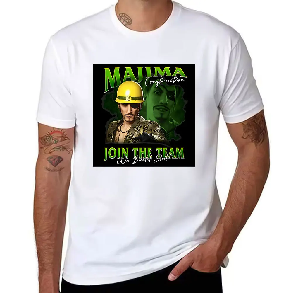 Men's Cotton T-Shirt Majima Construction Join The Team We Build Stuff Yakuza Goro Majima Graphic Tee