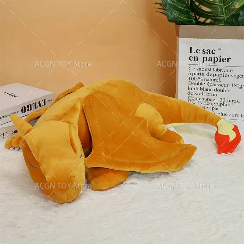 50x45x16cm Big Size Pokemon Sleeping Charizard Plush Pillow Animal Stuffed Toy Bedroom Sofa Dolls Gifts for Birthday Christmas