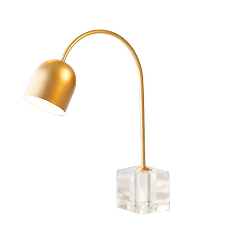 

Light luxury modern creative desk crystal desk lamp fishing Nordic study bedroom bedside lighting