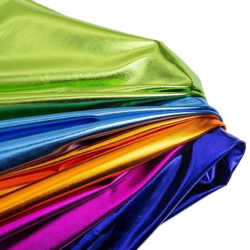 Spandex Gold Fabric Shiny Fabric Four Side Stretch Ironing Fabric Stage Performance Costume Fabric 145x90cm