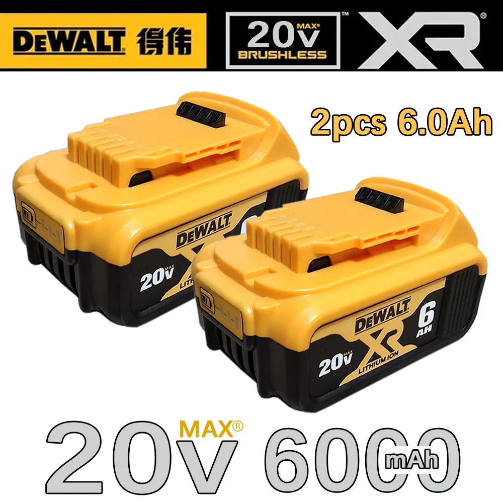 

Original DEWALT 20V 6Ah Lithium Battery DCB205 with Full Protection & Long Lifespan Fast Charging 9Ah,6Ah,3Ah High Capacity
