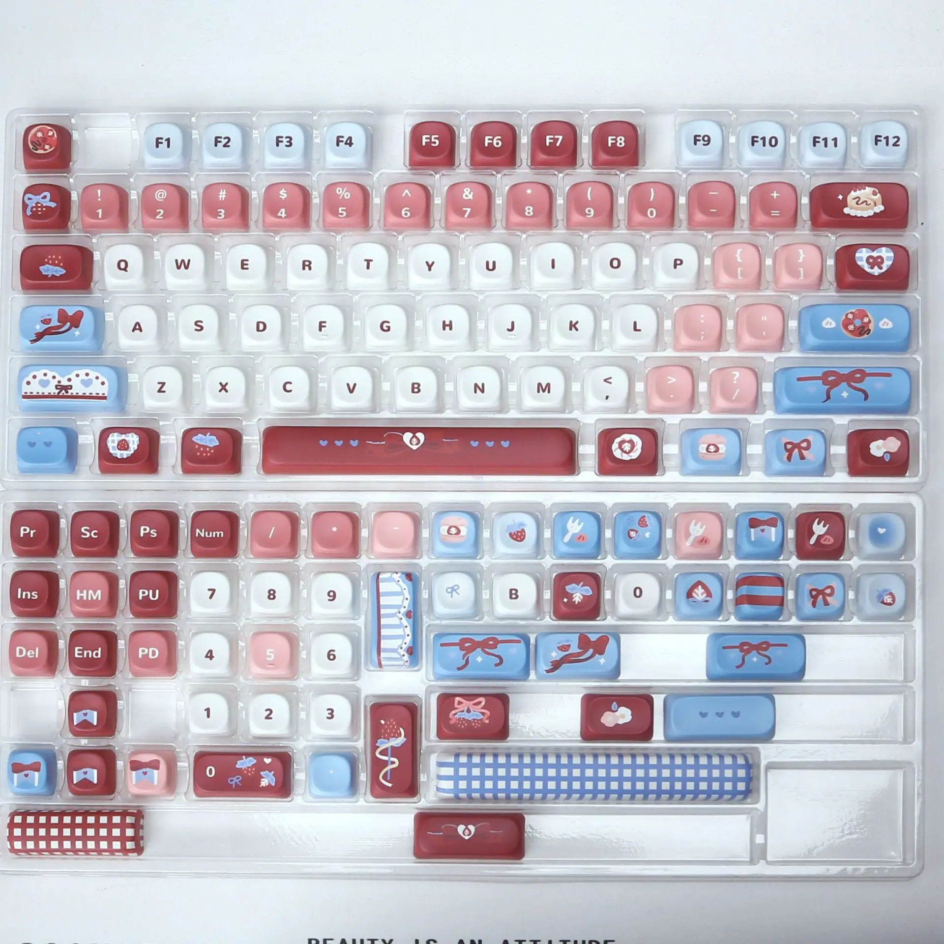 

Колпачки для клавиш с тематикой Strawberry Aroma, набор колпачков из ПБТ с 5-сторонней сублимационной краской и закругленным профилем для механических клавиатур, только колпачки для клавиш