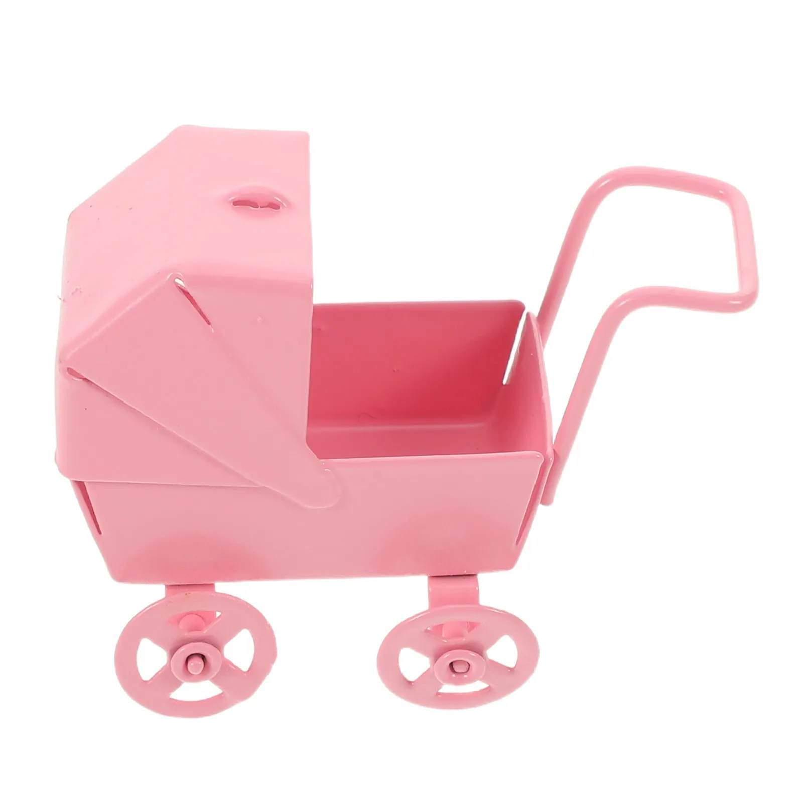

Mini Iron Art Push Cart Decor Metal Barrow for Dollhouse Micro Landscape Bookshelf Desk Windowsill Display Vintage Wheelbarrow