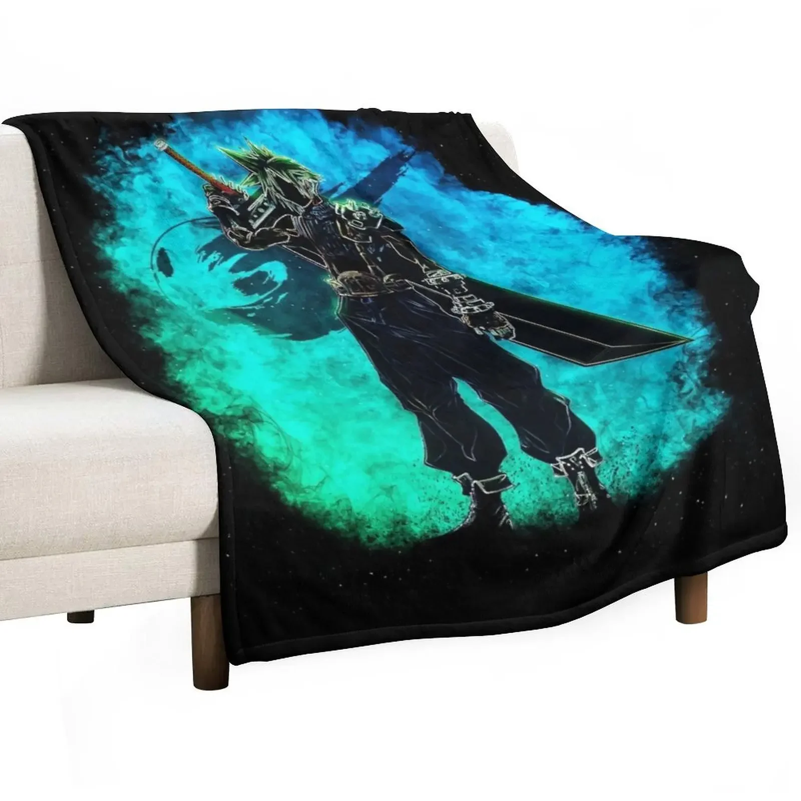 

Cloud strife Throw Blanket for sofa Personalized Gift Kid'S Stuffeds Blankets