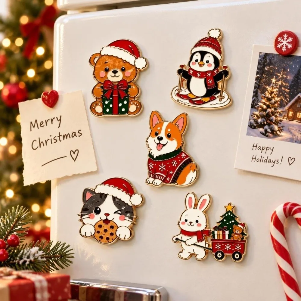 Home Decor Penguin Puppy Refrigerator Magnets Cat Dog Home Decoration Christmas Ornaments Bear Animal Magnetic Sticker Home
