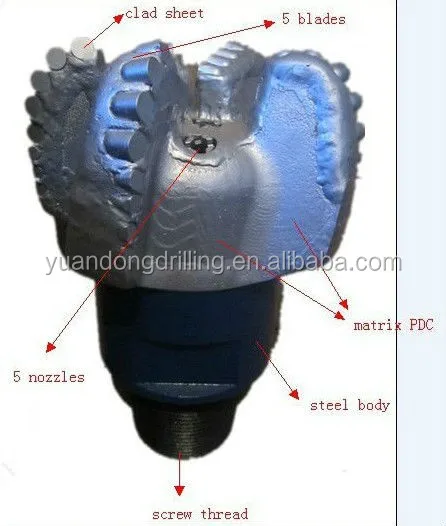 Six Inches Pdc Blade Drill Bit