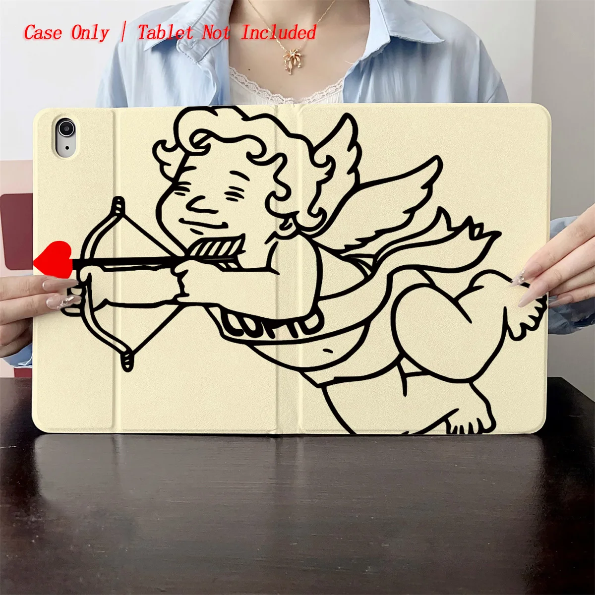

Whimsical Cupid With Arrow Print iPad Case For Apple iPad Pro 12.9 Air 3 Mini 5 9th Gen Slim Anti-Scratch Cover