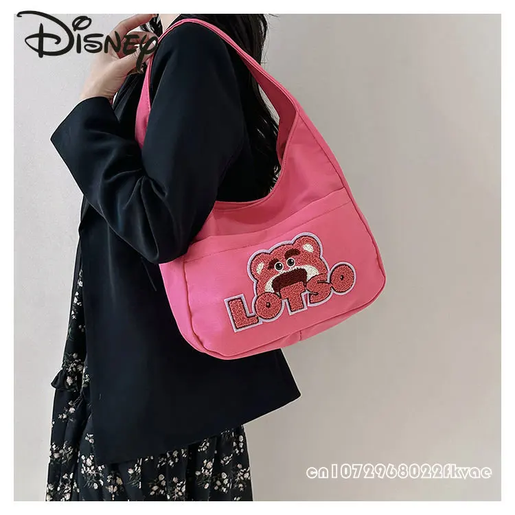 Disney Strawberry Bear 2023 Women's Shoulder Bag Fashion Portable Women's Bag Multifunctional Shopping Bag Cartoon Mobile Bag