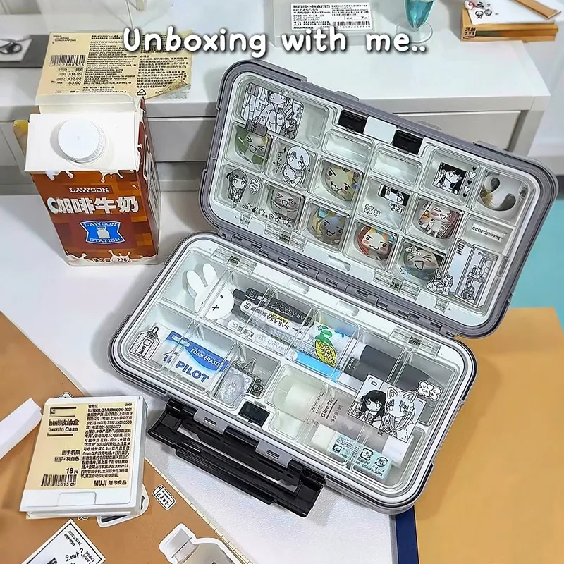 Transparent Pencil Case Boys Girls Elementary School Students Large Capacity Pain Bag Pencil Box Desktop Storage Box Organizer