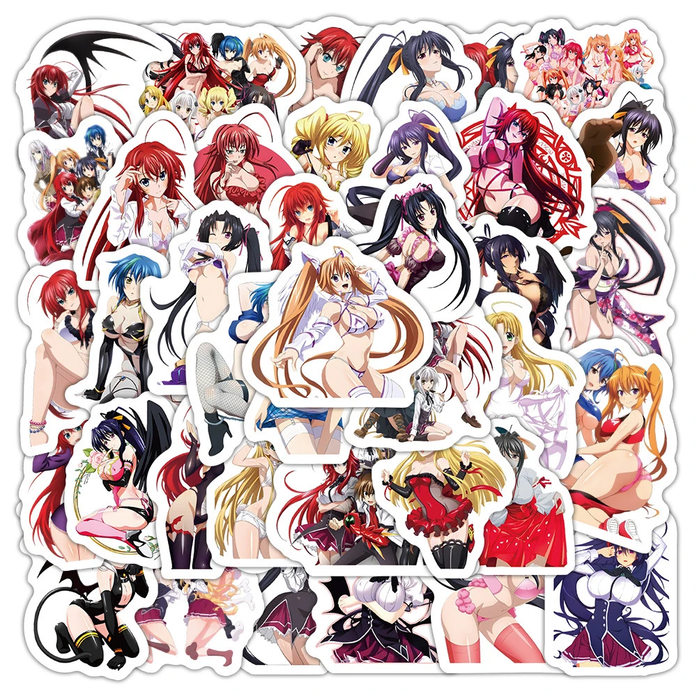 

10/30/60pcs Anime High School DxD Cartoon Stickers Cute Waifu Sexy Girls Decals DIY Motorcycle Helmet Laptop Decoration Sticker