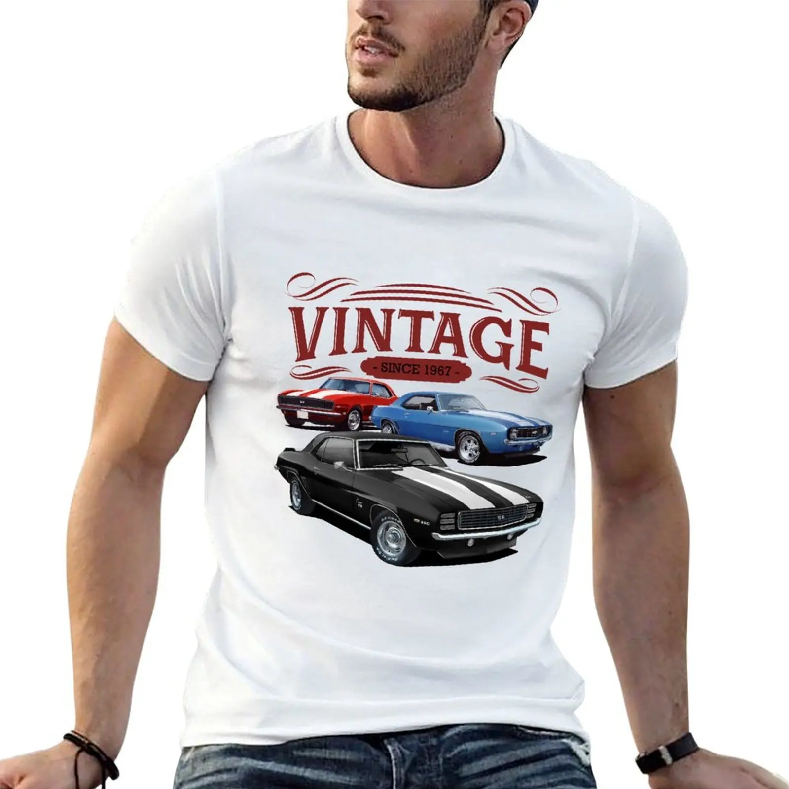 

Vintage Camaros T-Shirt t shirt man luxury cotton tshirt 100% T-Shirt