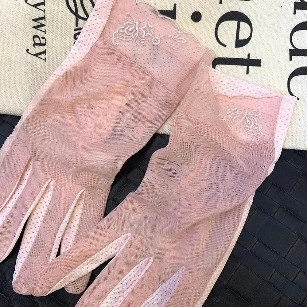 Creative Mesh Driving Gloves Thin Breathable Sunscreen Gloves Non-slip Sun Protection Lace Gloves Summer